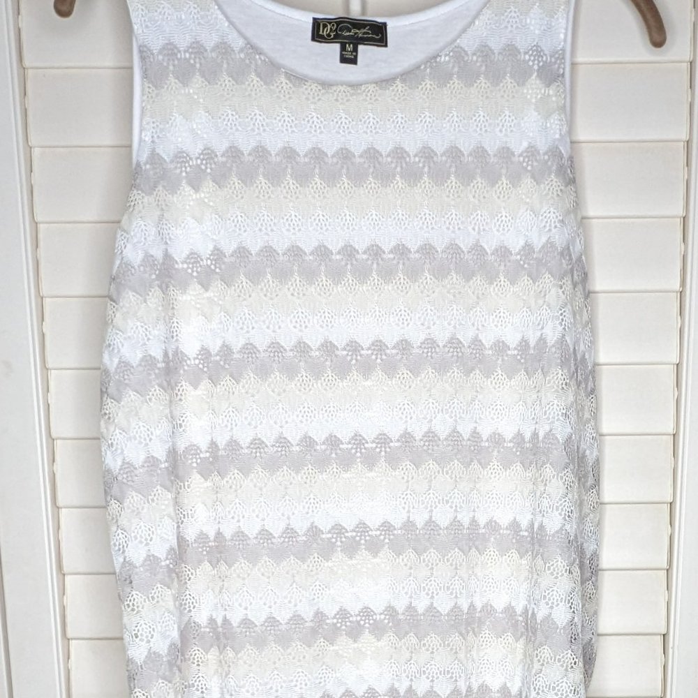 Dg2 by Diane Gilman Raschel Lace Easy Tank